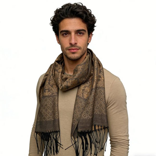 Ashford Scarf — Camel Tweed Texture